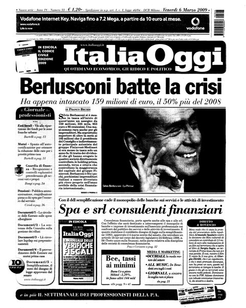 Italia oggi : quotidiano di economia finanza e politica